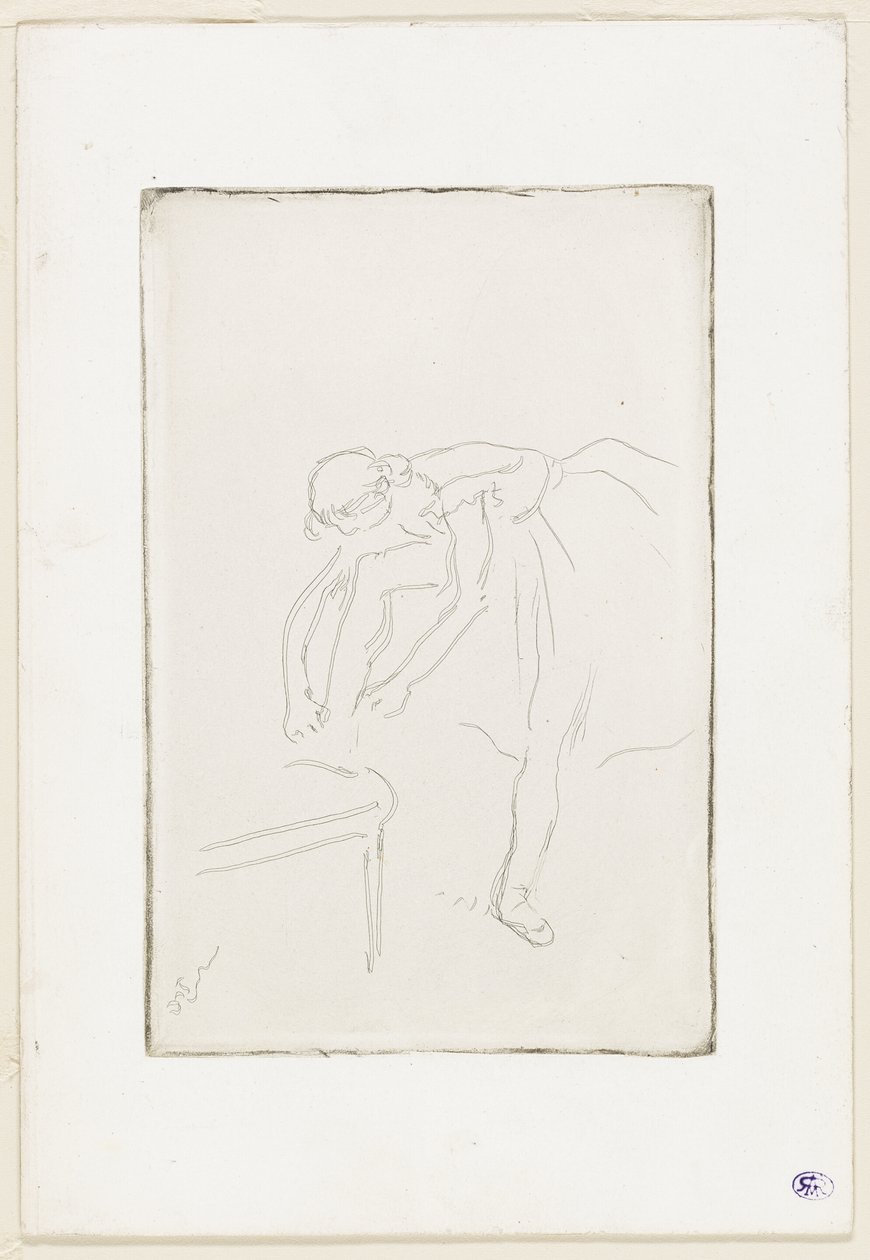 Tänzerin zieht ihren Schuh an von Hilaire Germain Edgar Degas