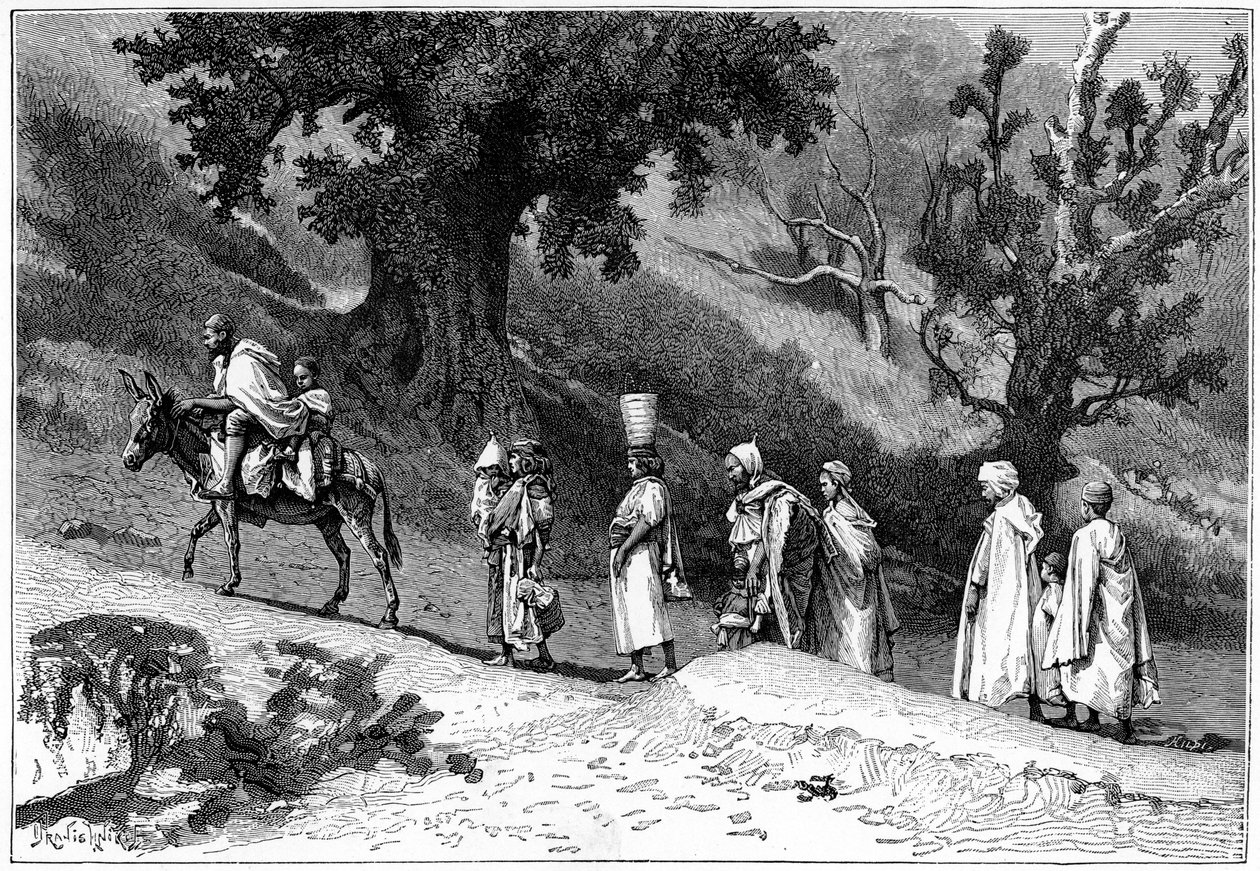 Kabylische Familie auf Reisen, Algerien, um 1890 von Hildibrand