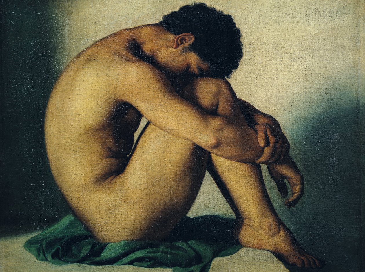 Studie eines jungen nackten Mannes von Hippolyte Flandrin