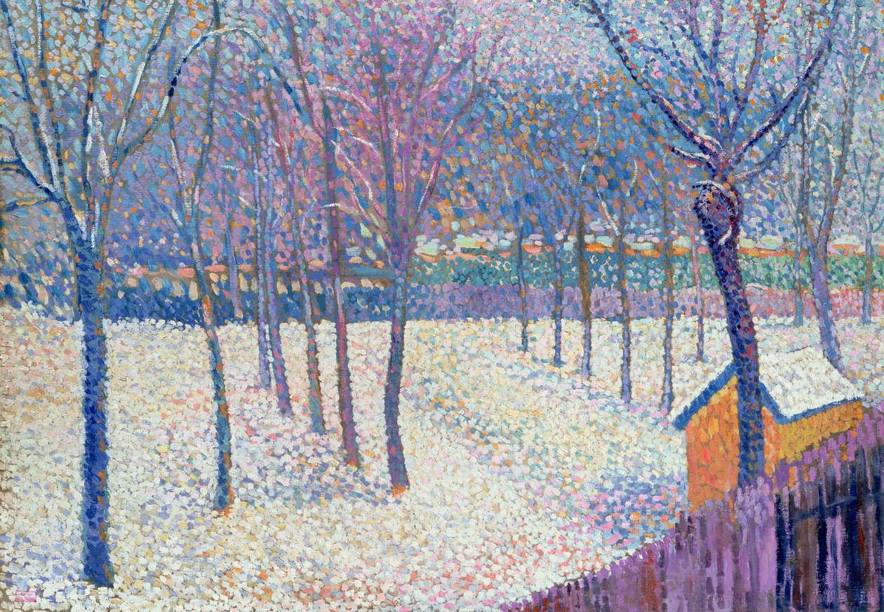 Der Obstgarten im Schnee von Hippolyte Petitjean