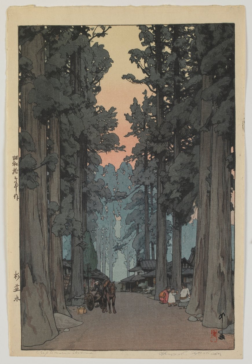 Kryptomerienallee, Showa-Ära von Hiroshi Yoshida