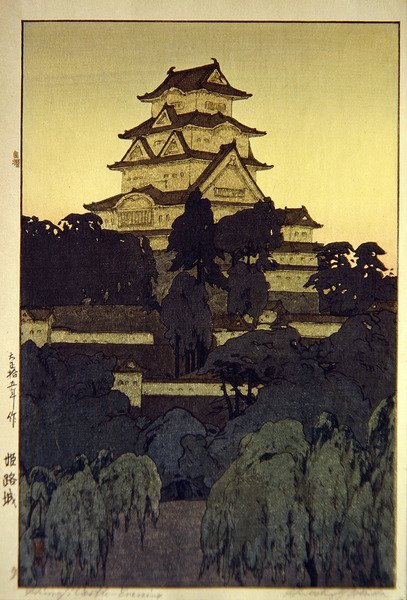 Abendansicht des Himeji-Schlosses von Hiroshi Yoshida