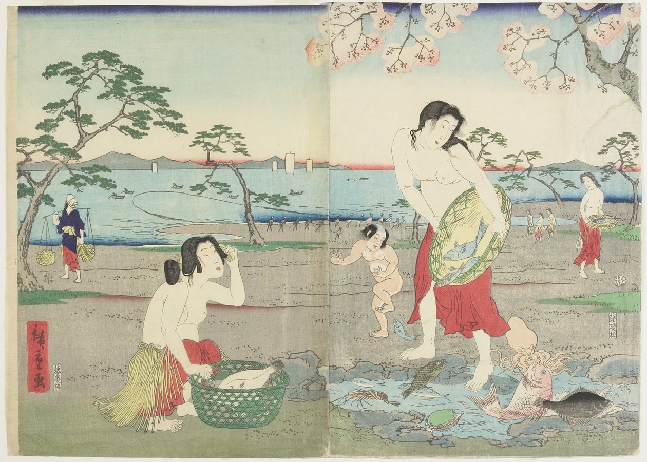 (Fischerfrauen), März 1864 von Hiroshige II