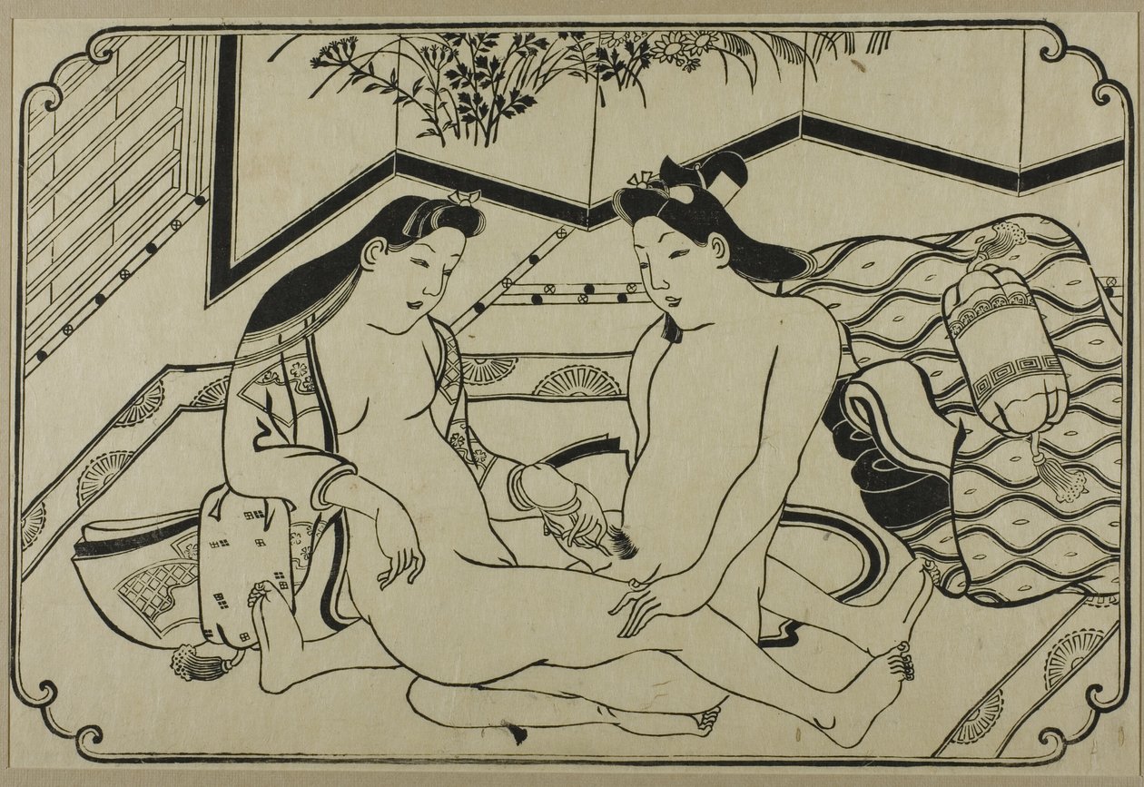 Ein Blatt aus einem Shunga-Album von Hishikawa Moronobu