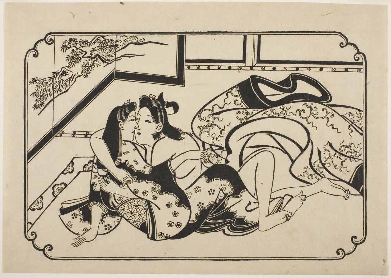 Flirtende Liebende von Hishikawa Moronobu
