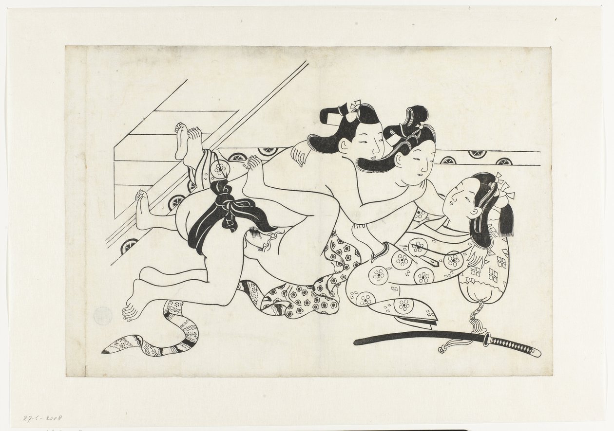 Erotische Darstellung von Hishikawa Moroshige (attributed to)