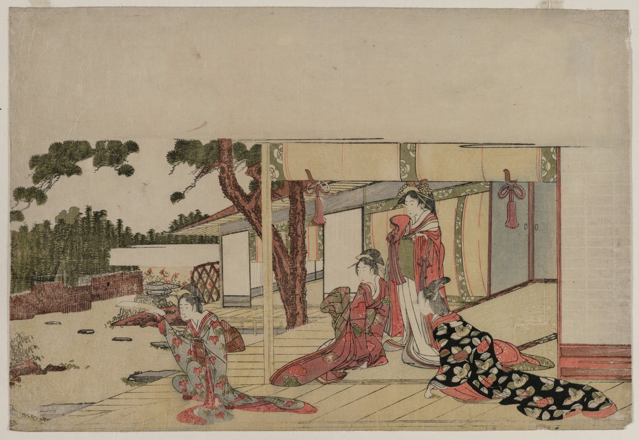 Frauen auf einer Veranda von Hishikawa Sori III