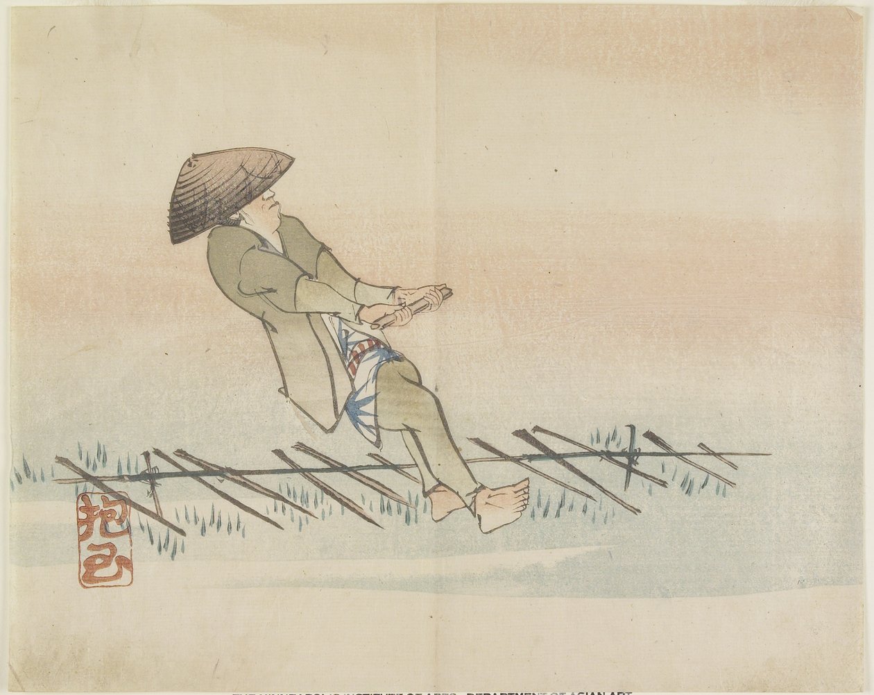 (Mann zieht Seidenfaden), ca. 1830 von Hogyoku