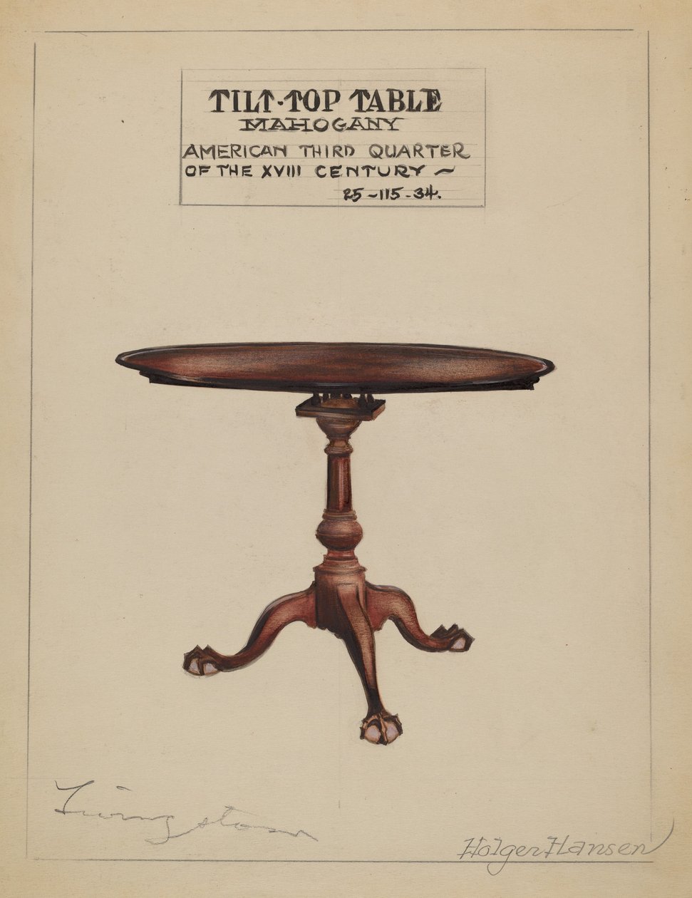 Kipptisch, 1935-1942 von Holger Hansen