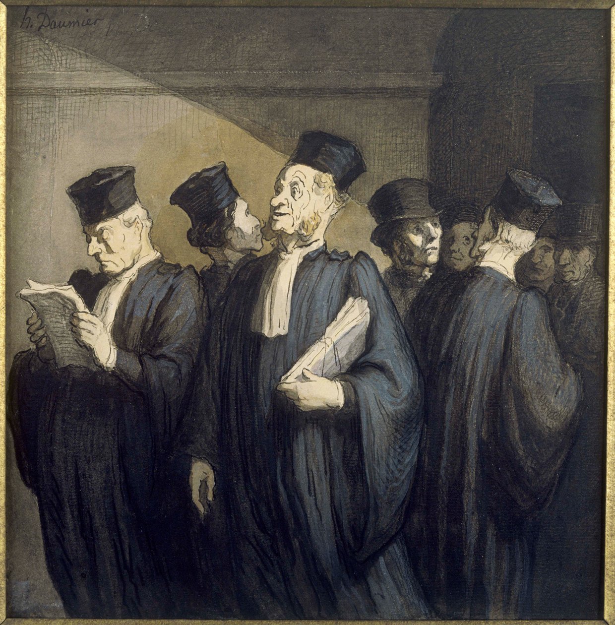 Vor der Anhörung von Honoré Daumier