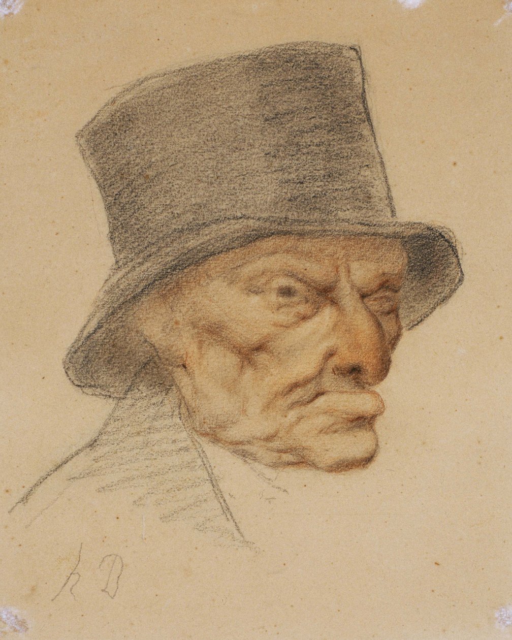 Kopf eines alten Mannes von Honoré Daumier