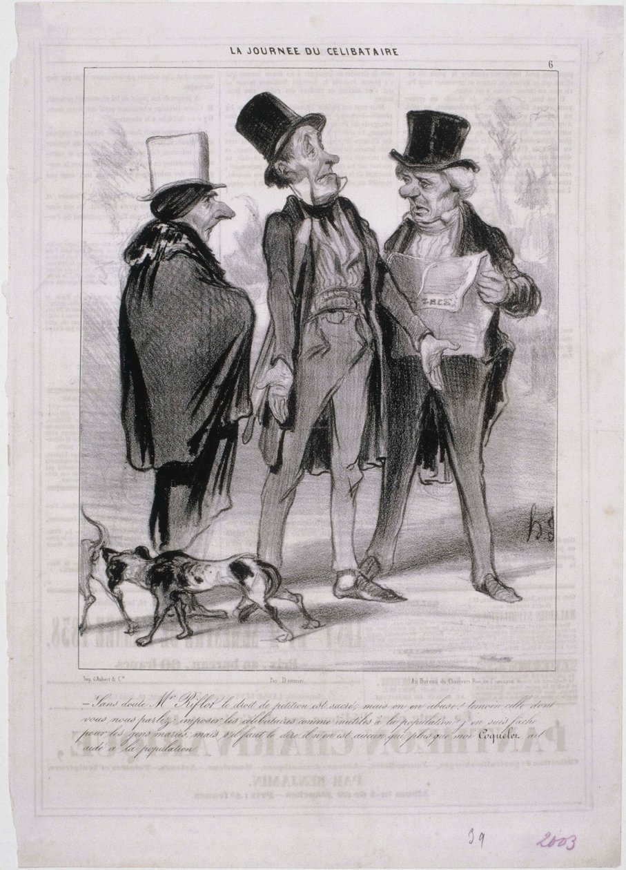 Der Tag des Junggesellen von Honoré Daumier
