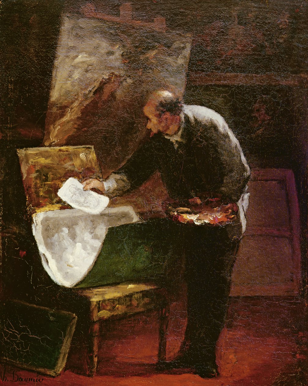 Der Künstler in seinem Atelier von Honoré Daumier