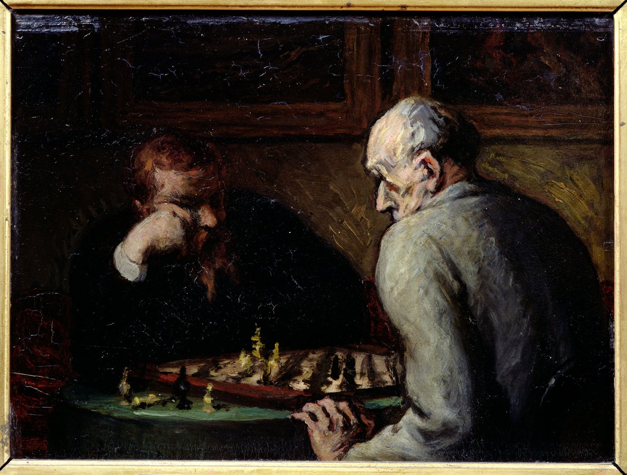 Die Schachspieler, ca. 1863-67 von Honoré Daumier