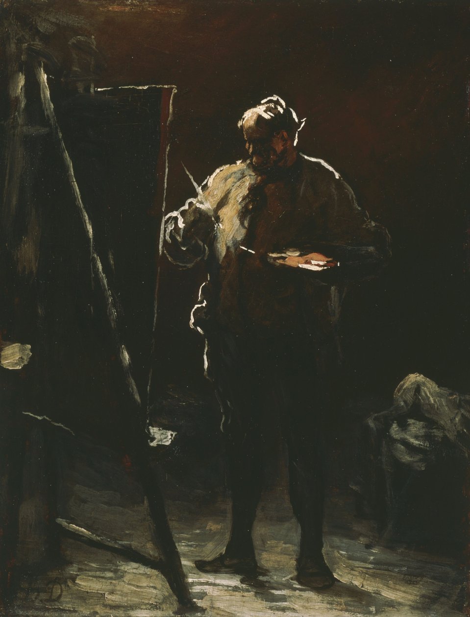 Der Maler an seiner Staffelei von Honoré Daumier