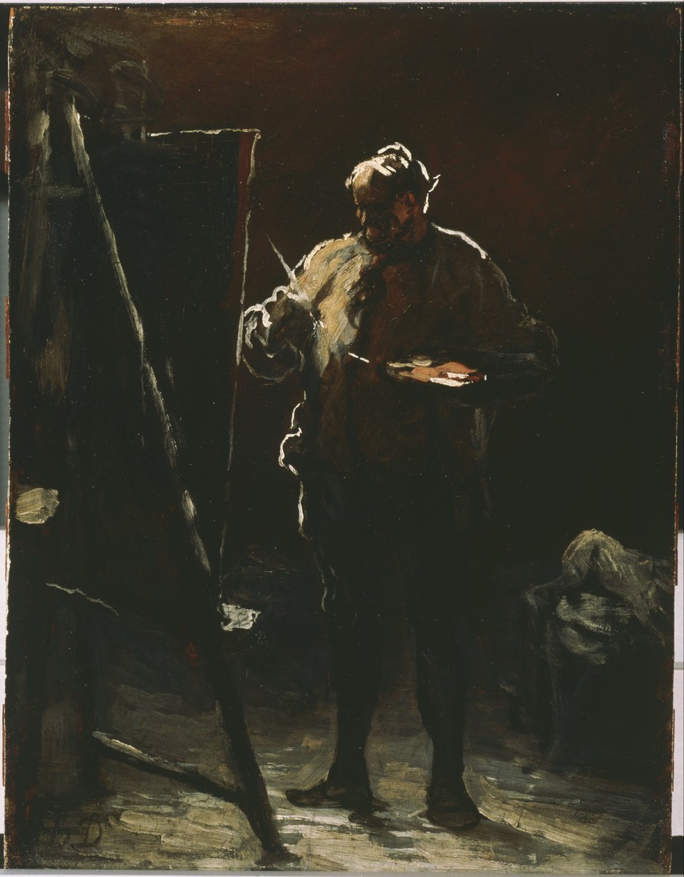 Der Maler an seiner Staffelei von Honoré Daumier