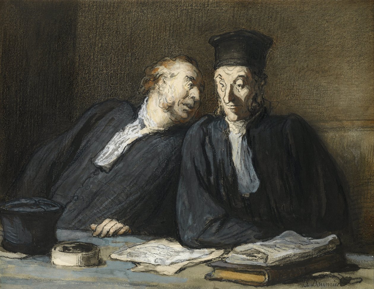 Zwei Anwälte im Gespräch von Honoré Daumier
