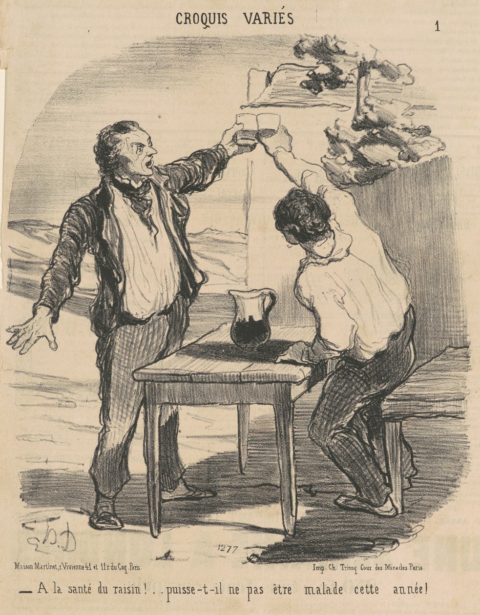 Auf die Gesundheit der Traube! von Honoré Daumier