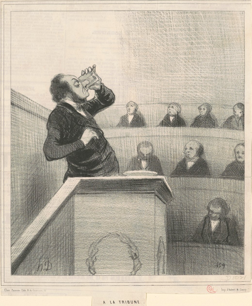 Auf der Tribüne von Honoré Daumier