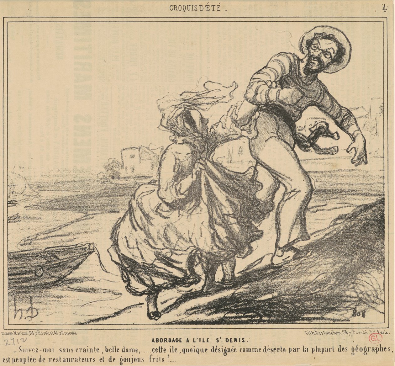 Entern auf der Insel Saint-Denis von Honoré Daumier