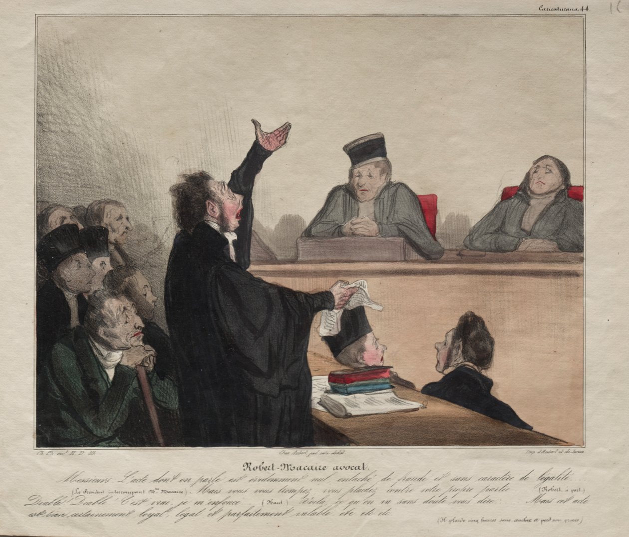 Caricaturana, Platte 44: Robert-Macaire, Anwalt von Honoré Daumier