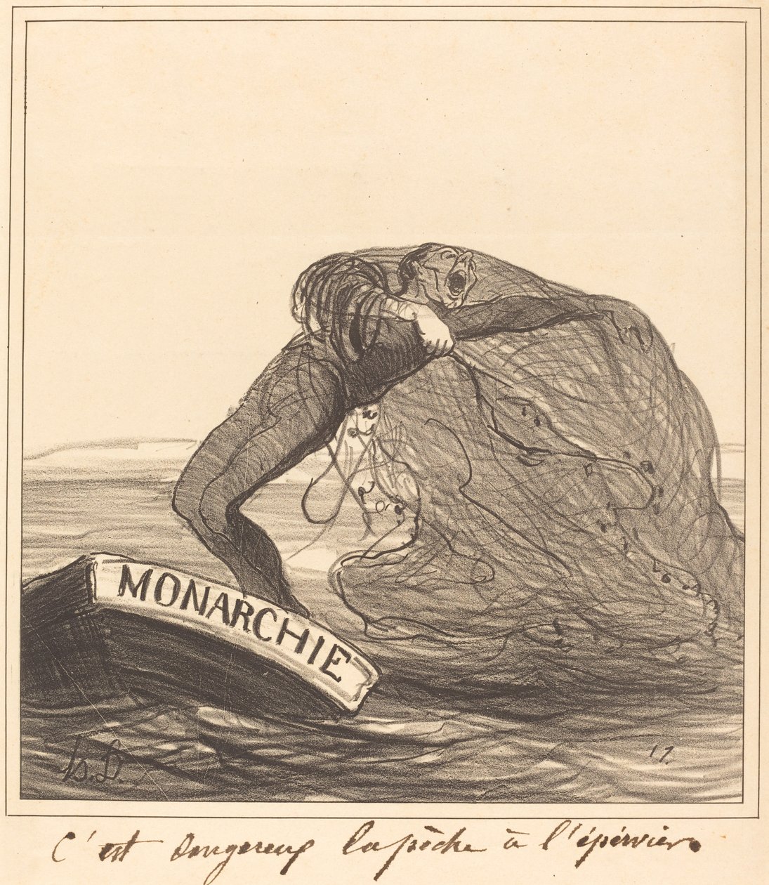 Es ist gefährlich, mit dem Wurfnetz zu fischen von Honoré Daumier