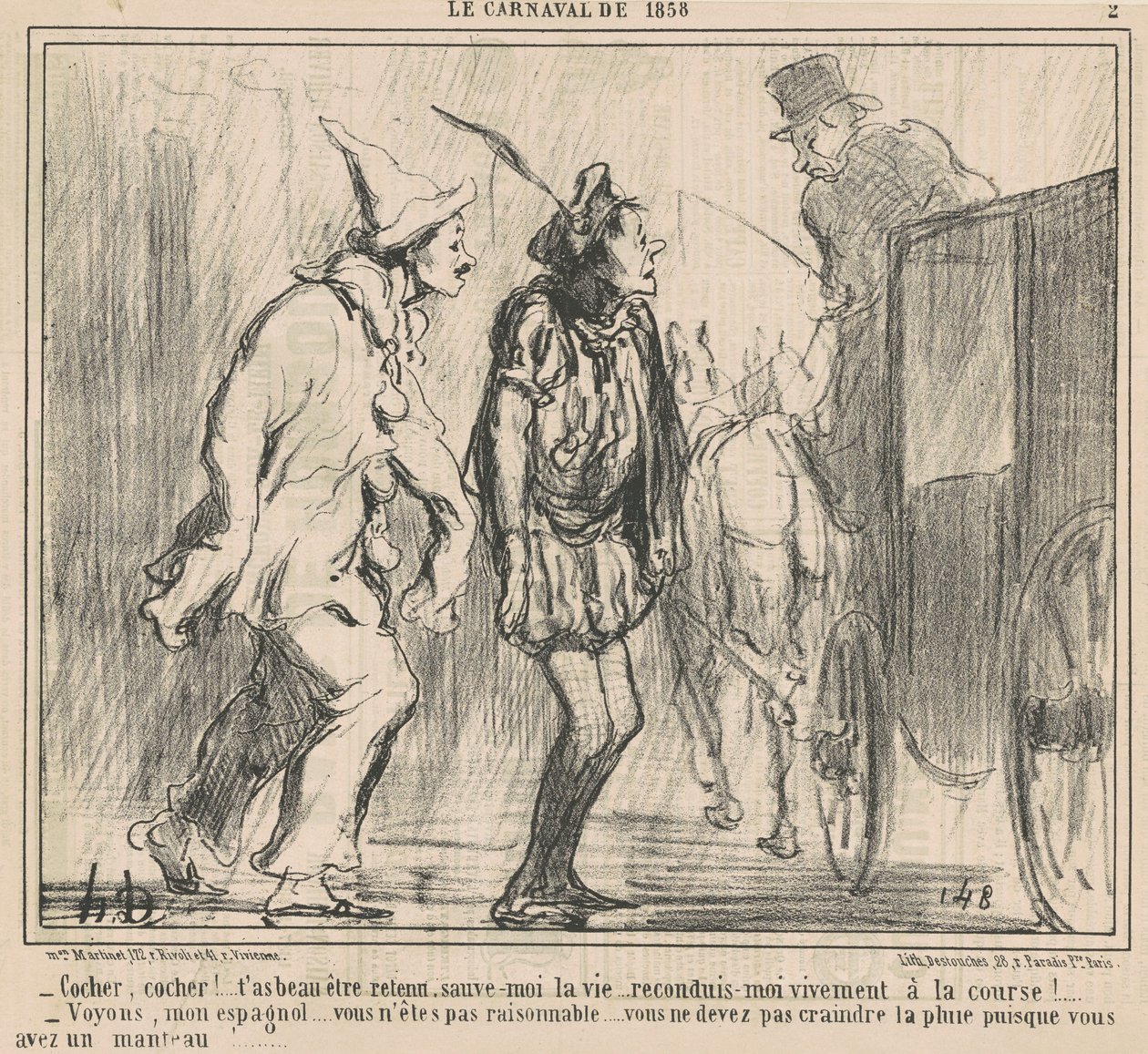 Kutscher, Kutscher! von Honoré Daumier