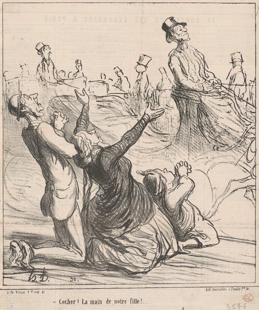 Kutscher! Die Hand unserer Tochter! von Honoré Daumier