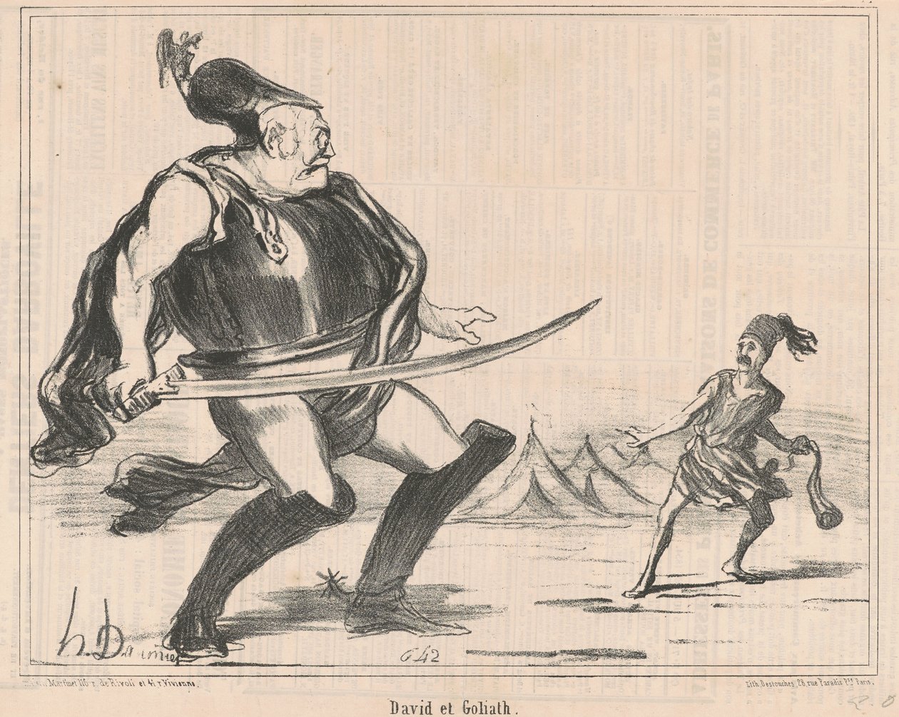 David und Goliath von Honoré Daumier