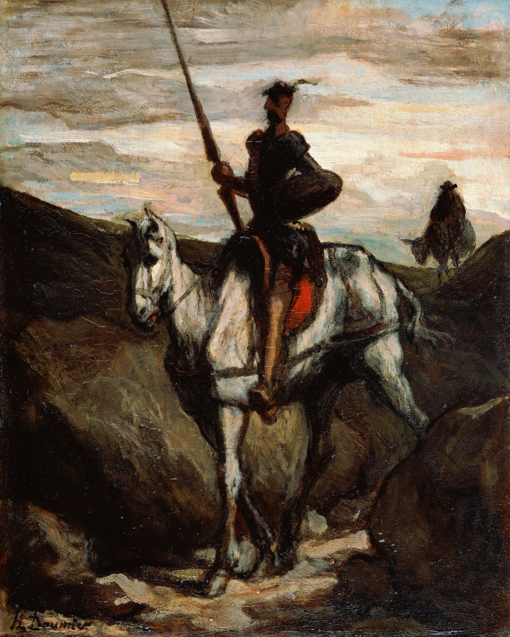 Don Quixote in den Bergen von Honoré Daumier