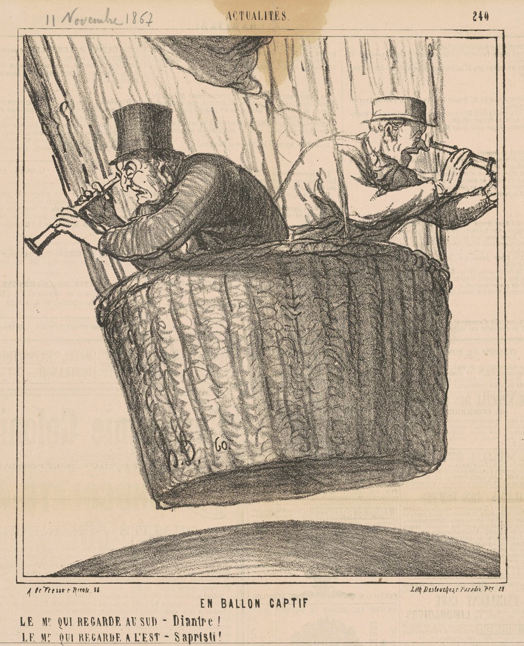 Im Fesselballon von Honoré Daumier