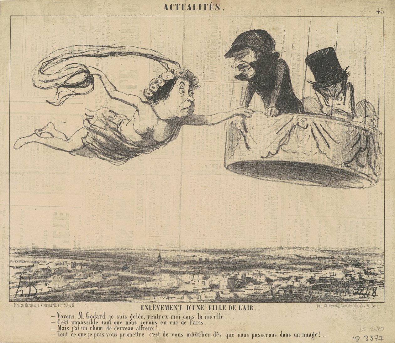 Entführung eines Luftmädchens von Honoré Daumier