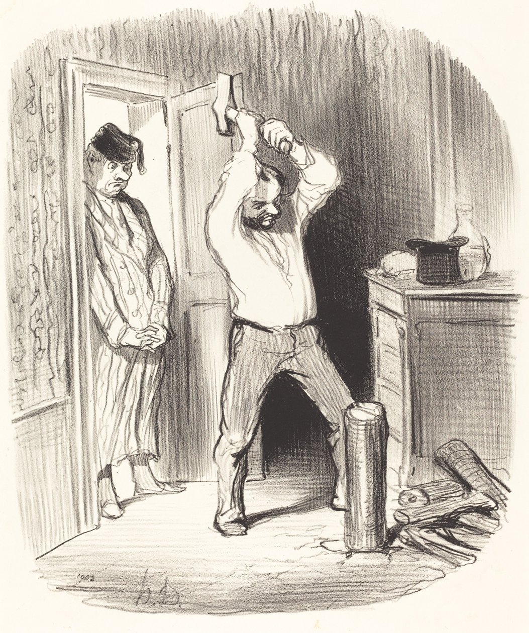 Ist es Gott erlaubt... Holz zu spalten... von Honoré Daumier