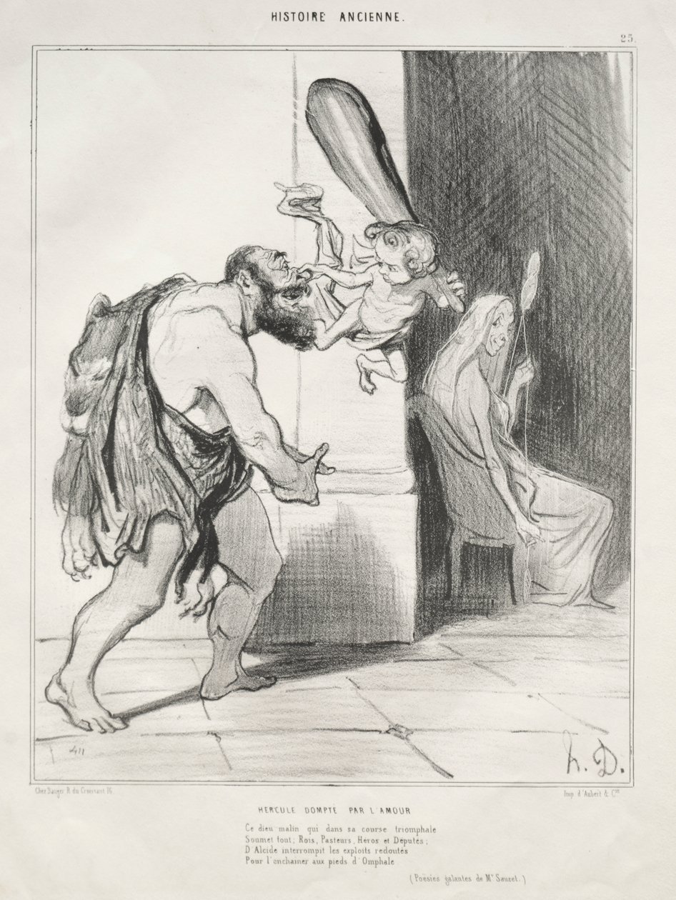 Herkules von der Liebe gezähmt von Honoré Daumier