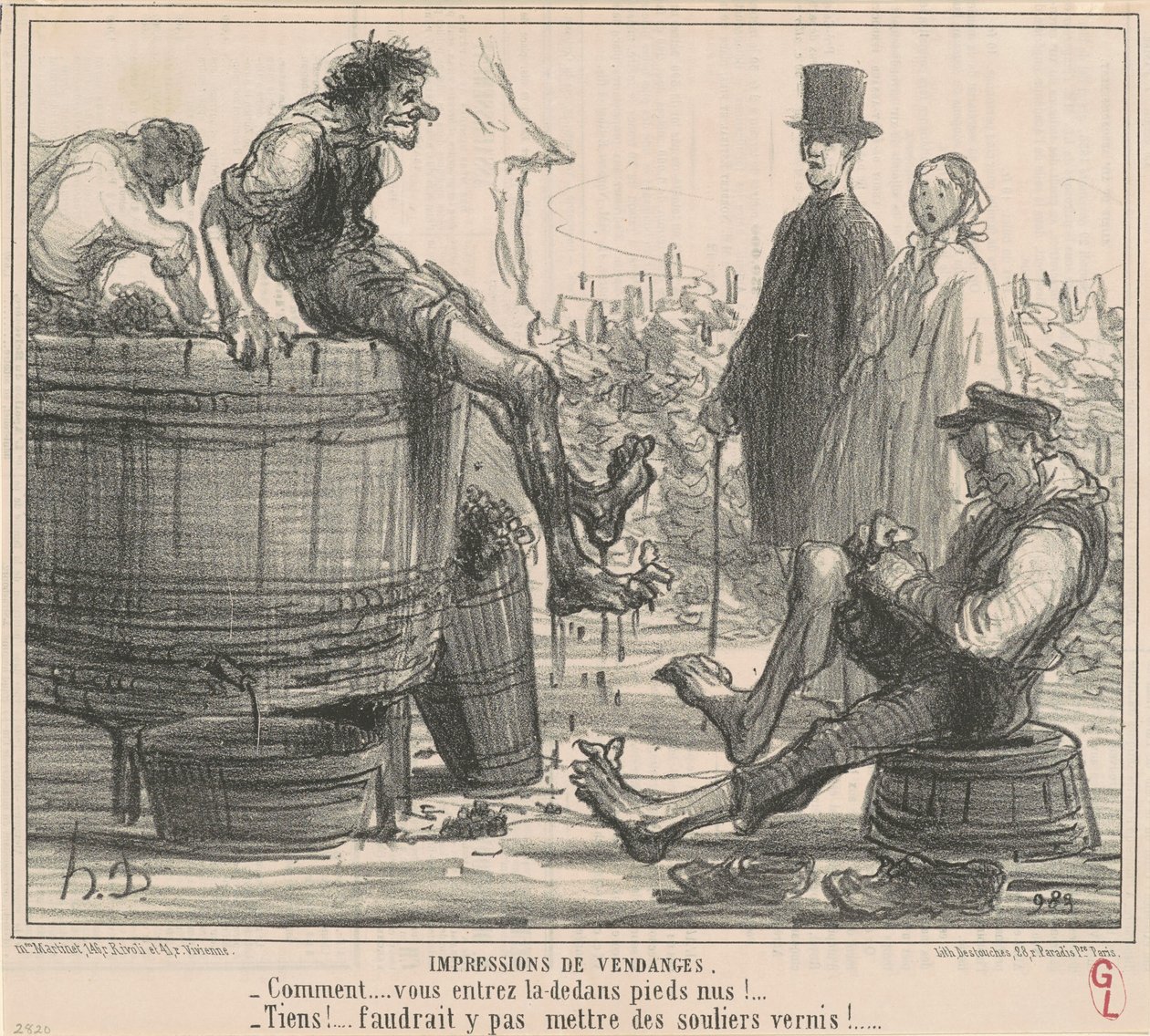 Eindrücke der Weinlese von Honoré Daumier