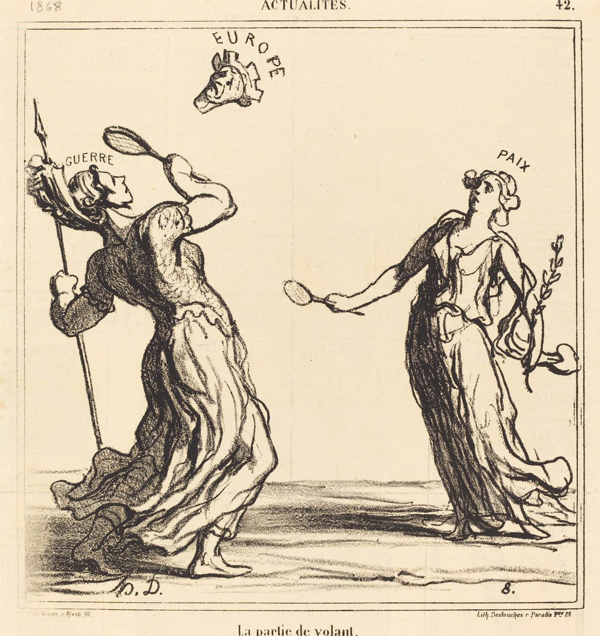 Das Federballspiel von Honoré Daumier