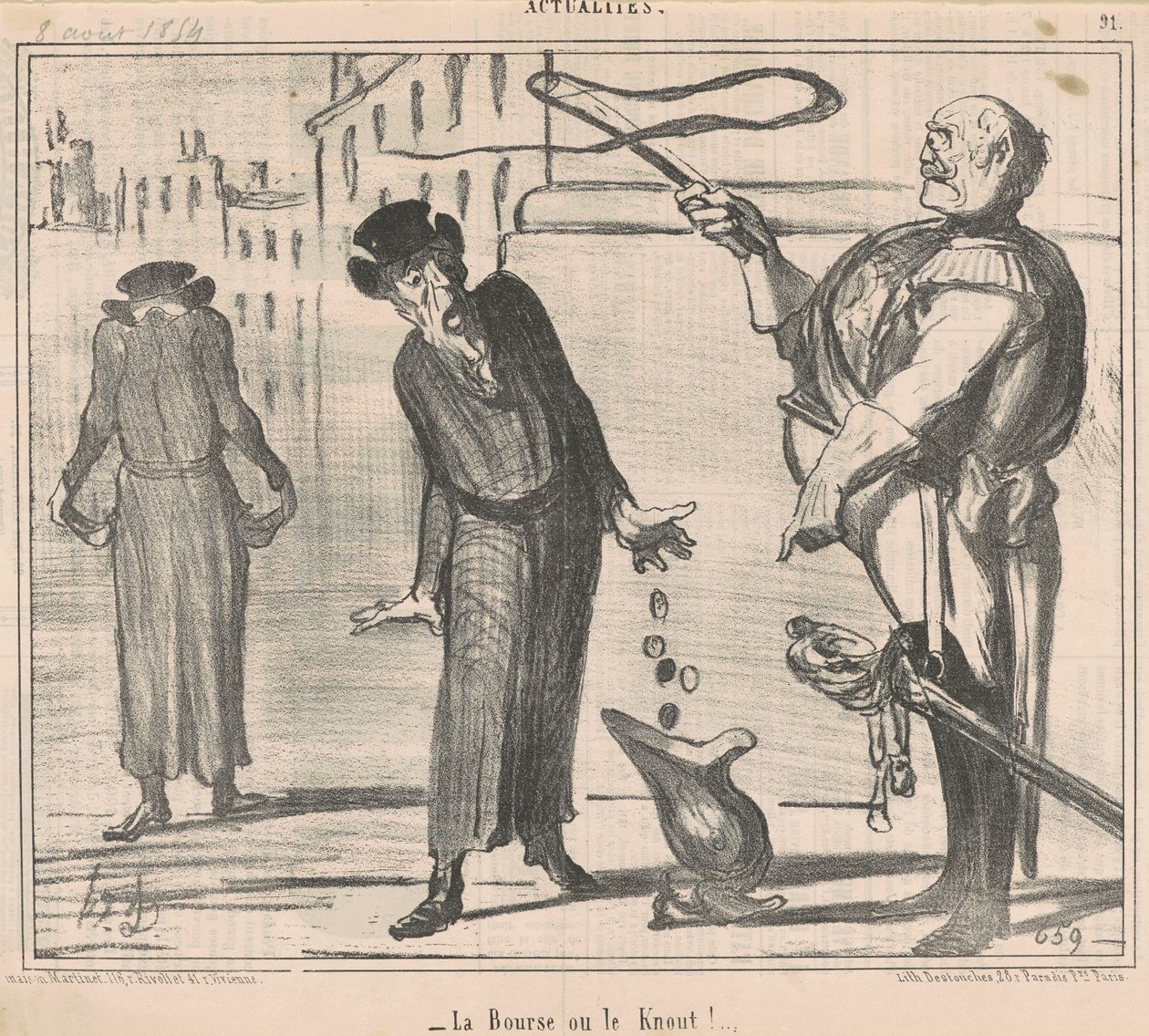 Die Börse oder die Knute! von Honoré Daumier