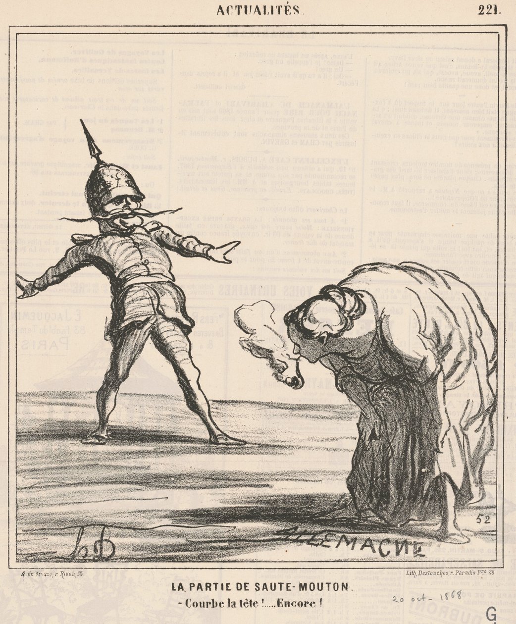 Das Spiel von Bockspringen von Honoré Daumier
