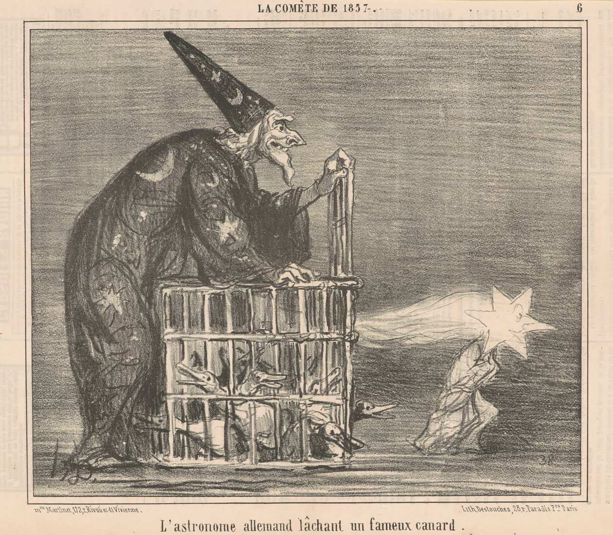 Der deutsche Astronom lässt eine Ente los von Honoré Daumier
