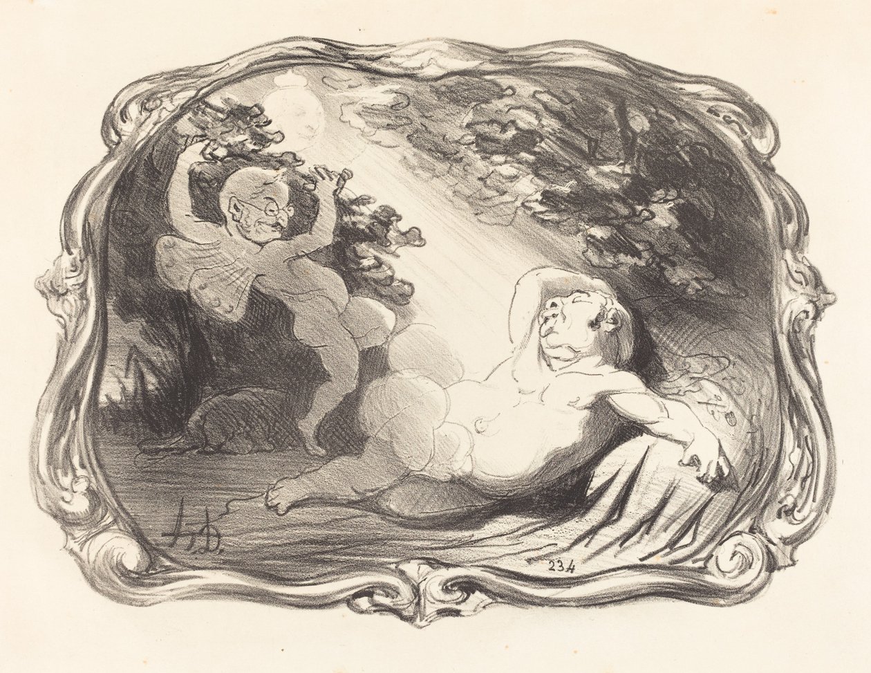 Der Schlaf des Endymion-Berryer von Honoré Daumier