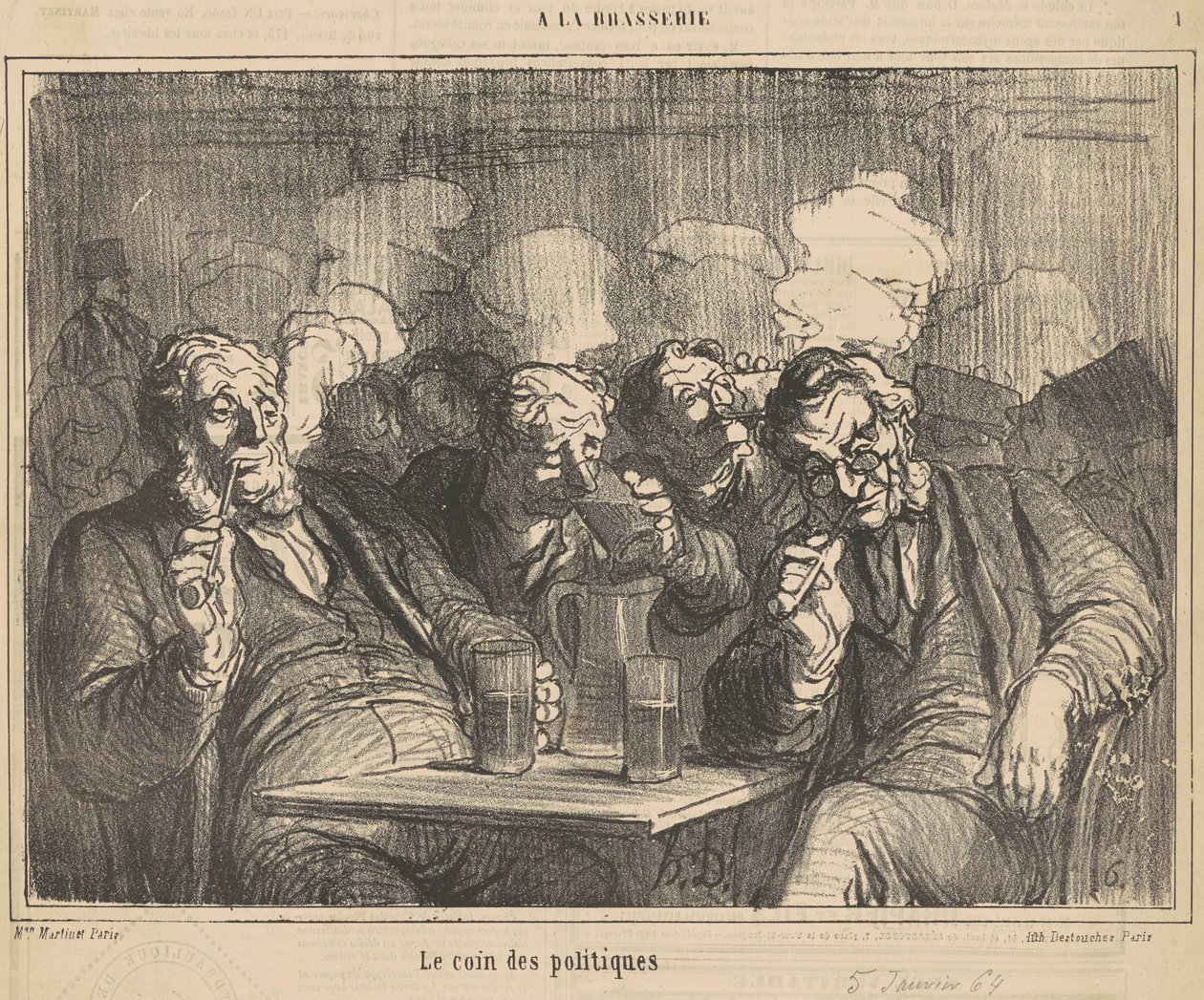 Die Ecke der Politiker von Honoré Daumier