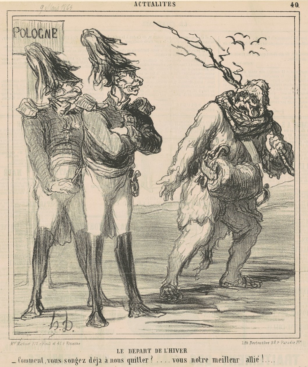 Der Abschied vom Winter von Honoré Daumier