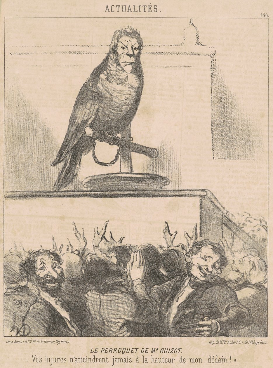 Der Papagei von M. Guizot von Honoré Daumier