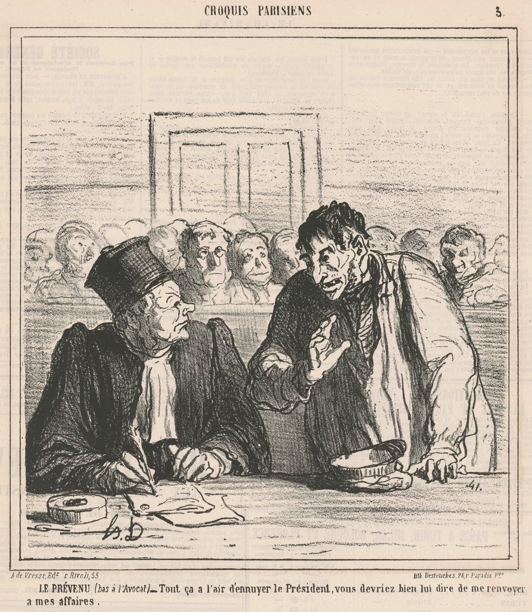 Der Angeklagte von Honoré Daumier