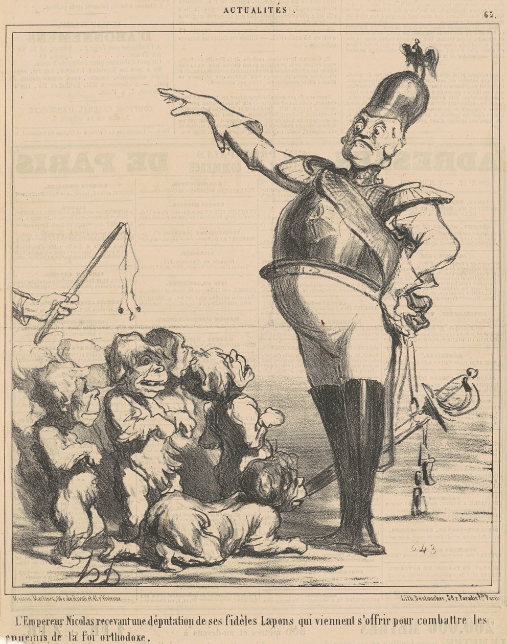 Der Kaiser Nikolaus empfängt eine Abordnung ... von Honoré Daumier