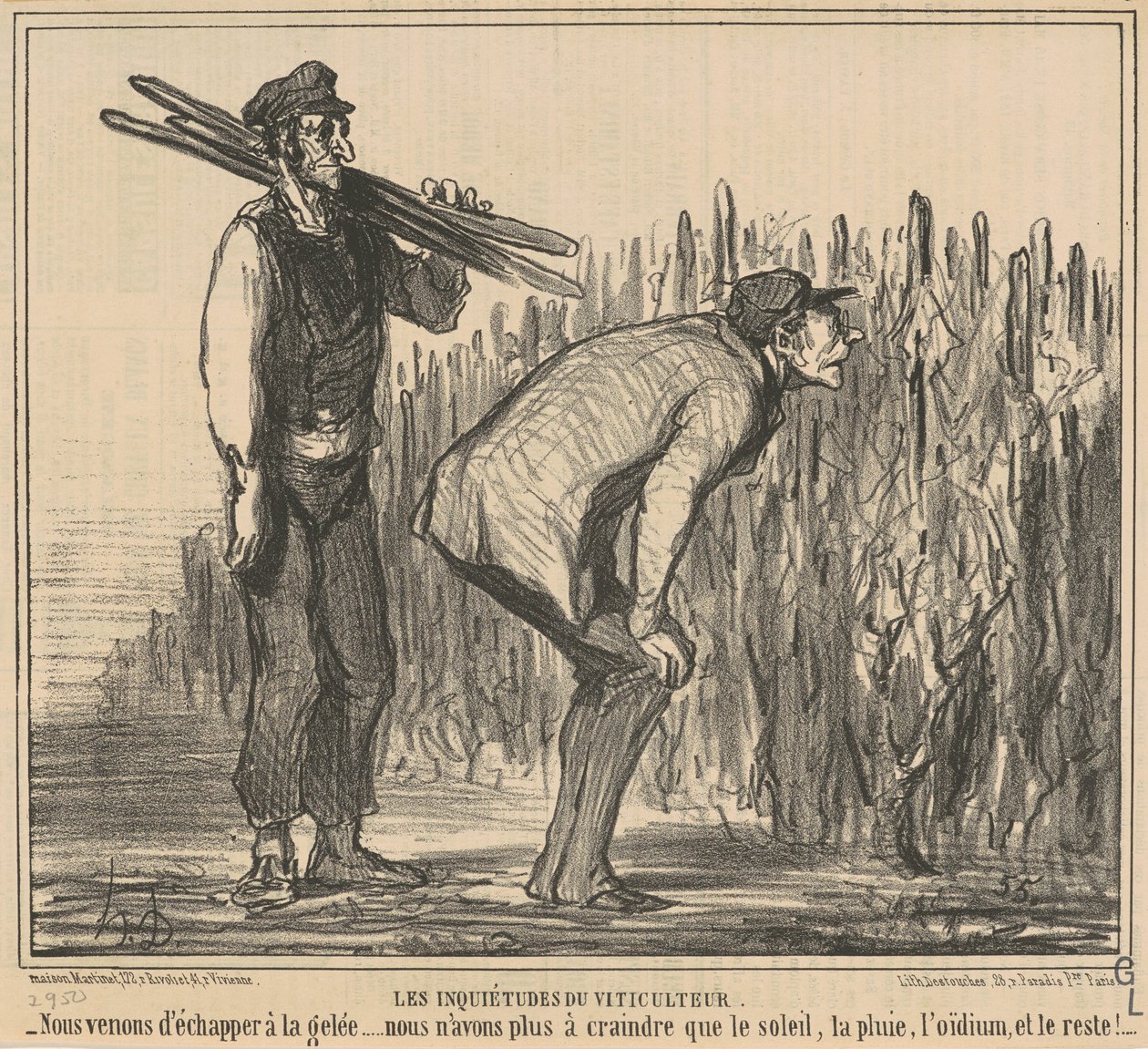 Die Sorgen des Winzers von Honoré Daumier