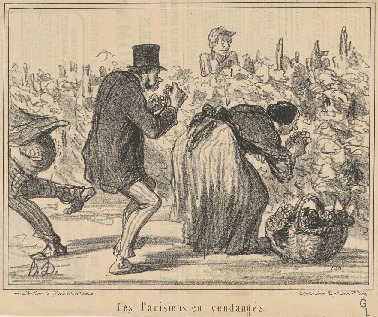 Die Pariser bei der Weinlese von Honoré Daumier