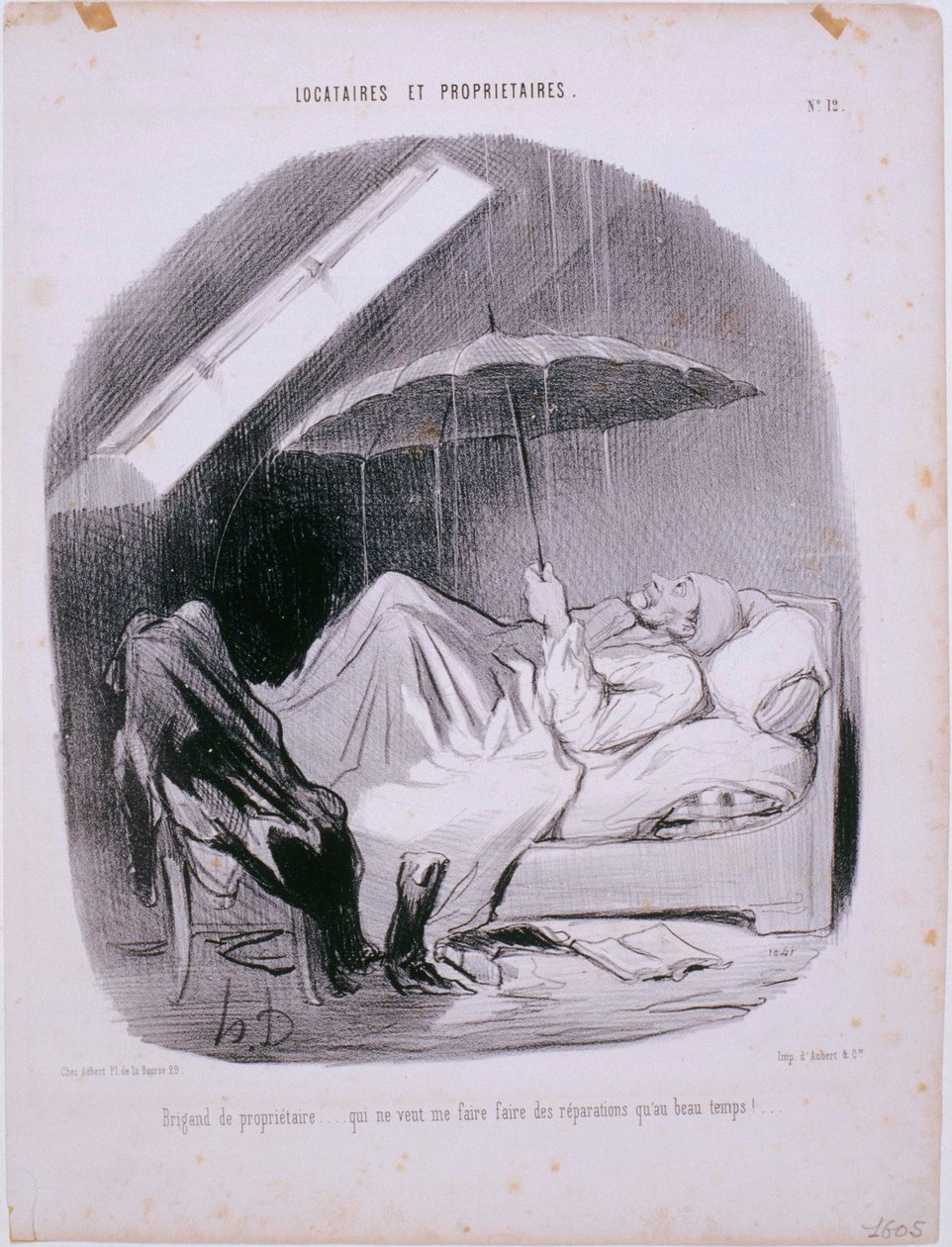 Mieter und Eigentümer - Räuberischer Eigentümer von Honoré Daumier