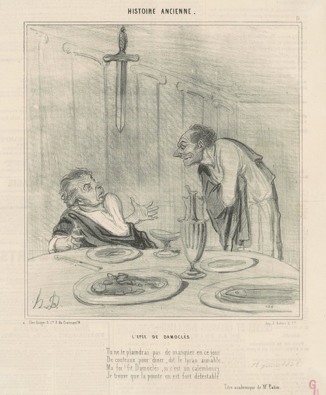 Das Schwert des Damokles von Honoré Daumier