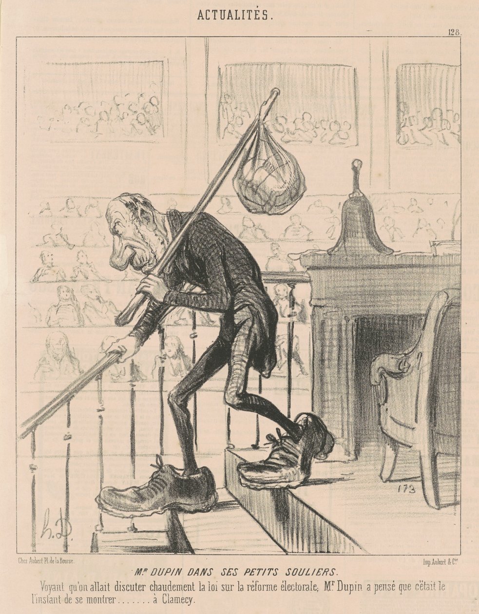M. Dupin in seinen kleinen Schuhen von Honoré Daumier